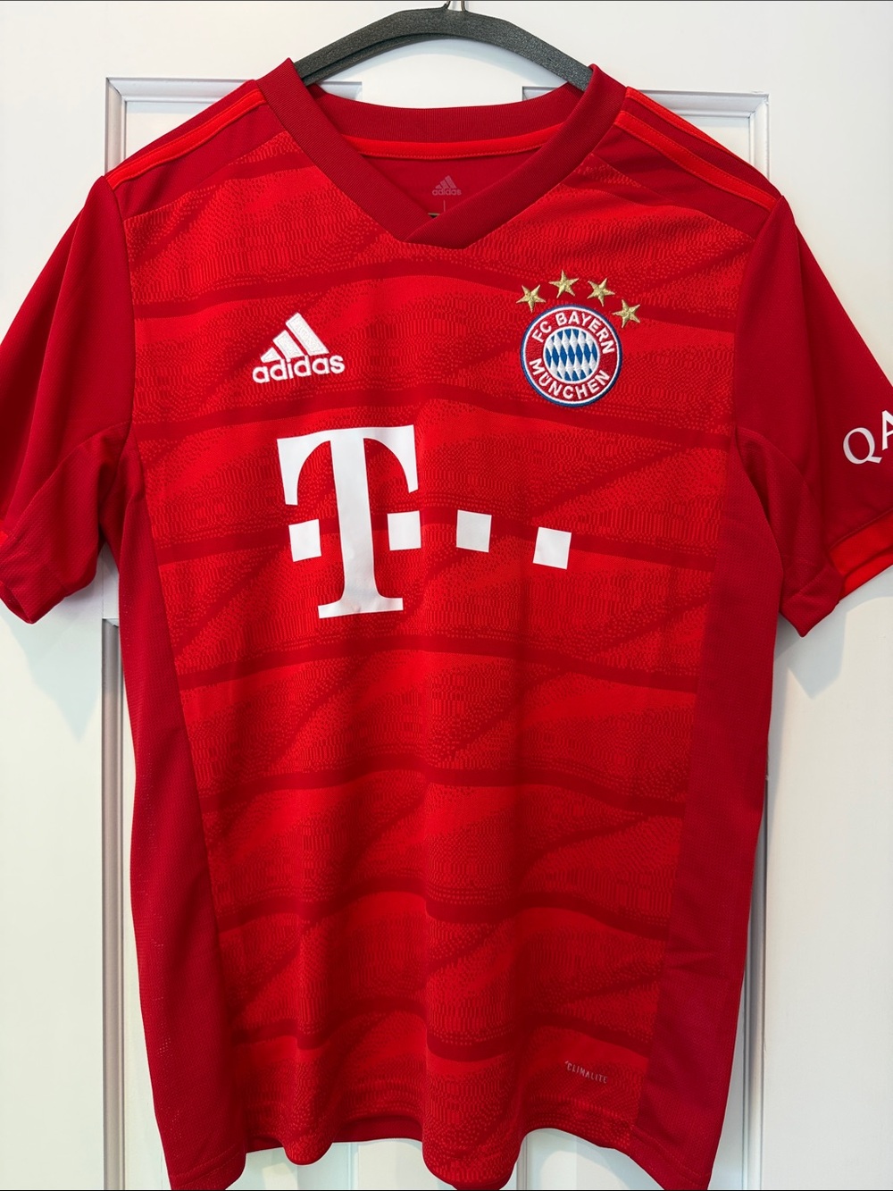 adidas Red FC Bayern München Short Sleeve Jersey Youth Large